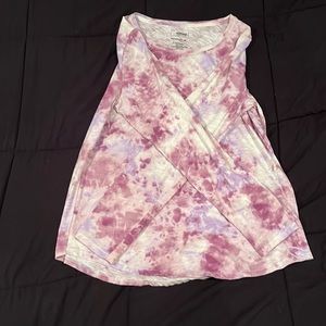 purple long sleeved shirt